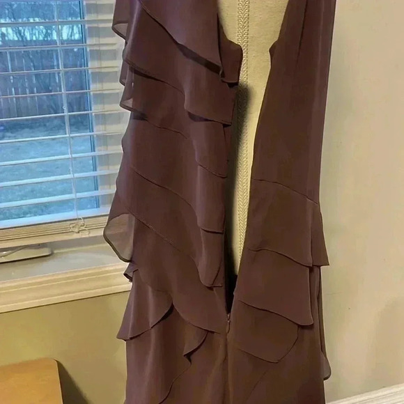 [16] Jacques Vert Plum Ruffled Layer Sleeveless  Dress - Picture 5 of 13